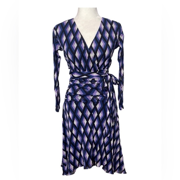 DVF Rilynn Mesh Faux Wrap Dress - Picture 3 of 6